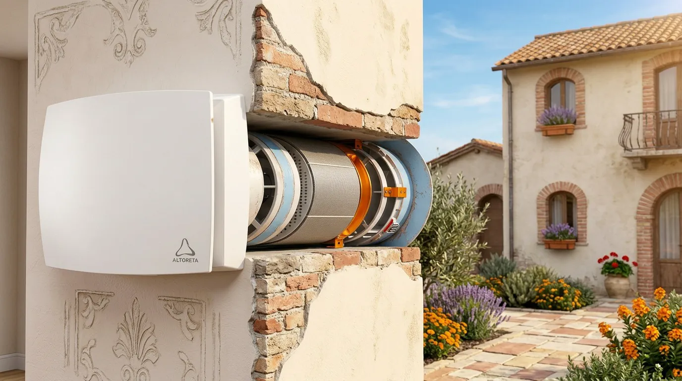 Ventilazione decentralizzata EcoPair per ridurre condensa e muffa in abitazioni italiane